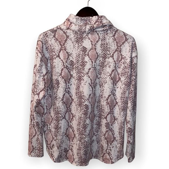 CALVIN KLEIN Snakeskin Print Cowl Neck Sweatshirt - Picture 9 of 9